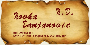 Novka Damjanović vizit kartica